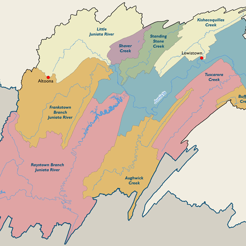 Juniata subbasin major watersheds thumbnail